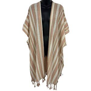 Rays for Days Stripe Cotton One Size Peach Tassel Cover Up White Casual New